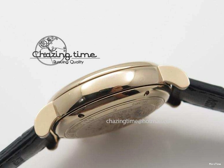 MIROTIME 0125 Portofino Chrono RG Black Dial on Black Leather Strap A HighPerformance 7389